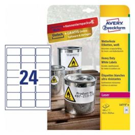 Paquete 8 Hojas Etiquetas de Poliéster Blanco para Impresoras Láser 63,5X33,9 Mm Avery L4773-8 Precio: 24.99000053. SKU: B1JZS4RW6A