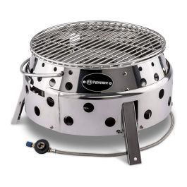 Petromax Atago Parrilla de Gas Portátil 3800W, para Propano/Butano, Encendido Piezo, Acero Inoxidable - Ideal para Camping y Exterior