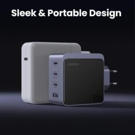 Ugreen 35043 Nexode S 100W Cargador Rápido GaN Gris con 4 Puertos USB para Portátil, Móvil, Tablet