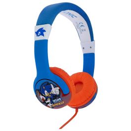 OTL Technologies Auriculares infantiles Sonic the Hedgehog, volumen limitado 85dB, Jack 3.5mm, para niños 3-7 años