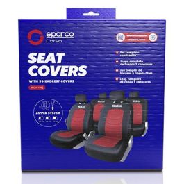 Sparco SPC1019RS Juego de Fundas para Asientos de Coche Universales S-Line Lavables Poliéster Resistente Color Rojo y Negro Sparco SPC1019RS Juego de Fundas para Asientos de Coche Universales S-Line Lavables Poliéster Resistente Color Rojo y Negro