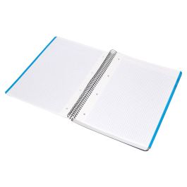 Cuaderno Espiral Liderpapel A4 Micro Wonder Tapa Plastico 120H 90 gr Cuadro 5 mm 5 Banda4 Taladros Color Azul Marino