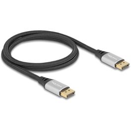 DeLOCK Cable DisplayPort 16K 60Hz 1m Plata Metal DisplayPort 2.1 Macho a Macho