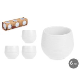 Set 3 Macetas Reserva Agua 6 Cm Blanca Ibergarden (8 Unidades)