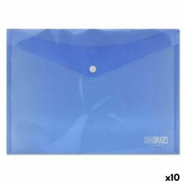 Portadocumentos Ingraf Plástico Azul Broche A4 (10 Unidades) Portadocumentos Ingraf Plástico Azul Broche A4 (10 Unidades)