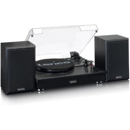 Lenco LS-101BK Tocadiscos de Tracción por Correa Negro con Bluetooth, Preamplificador Phono Integrado y Altavoces 20W