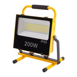 Proyector LED Solar 200W 6500K con Control Remoto y Función Power Bank [WR-KFL-E-200W] - Batería 18000MaH, Autonomía hasta 36h
