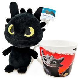 DREAMWORKS ANIMATION Taza y Peluche Desdentado Como Entrenar a tu Dragon 18cm Toothless How to Train Your Dragon