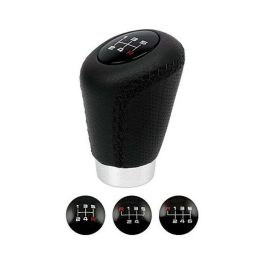 Pomo de Cambio Sport Piel Perforada Negro-Rojo POM30172 para Coche