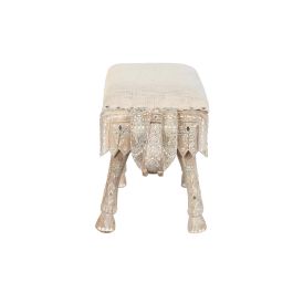 Descalzadora Indio DKD Home Decor Blanco Natural 31.7 x 38 x 65 cm