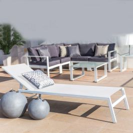 Tumbona Thais Blanco 199 x 61 x 30 cm Tumbona Thais Blanco 199 x 61 x 30 cm
