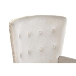 DKD Home Decor Butaca Scandi Beige Natural Poliéster y Madera Desmontable | 67x70x95 cm (Ancho x Largo x Alto) | Asiento 42 cm