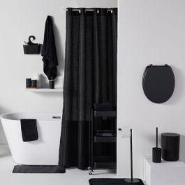 Today TOD3574641271350 - Juego de 4 accesorios de baño: vaso, dispensador de jabón, escobilla de baño - Negro