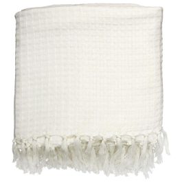 Home Deco Factory Manta Gofrada 100% Algodón Color Marfil 170x250 cm