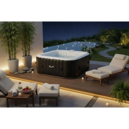 Sunspa Spa Hinchable Cuadrado para 6 Personas - 1.85 x 0.65 m - 130 Microjets