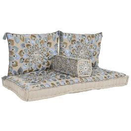 Sillon DKD Home Decor Azul Beige 76 x 20 x 150 cm Set de 4 Sillon DKD Home Decor Azul Beige 76 x 20 x 150 cm Set de 4