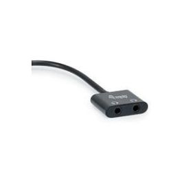 Equip 133469 Adaptador USB-C a Doble 3.5mm Audio DAC para Auriculares y Altavoces, Compatible con Smartphones y Portátiles, Negro