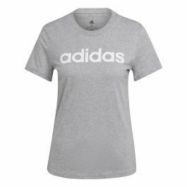 Camiseta de Manga Corta Mujer Adidas Essentials Logo Mujer Gris claro (L)