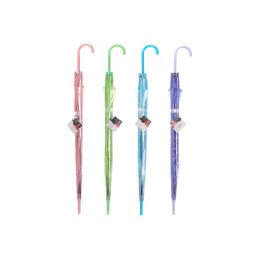 Arte Regal Paraguas Infantil Transparente - Surtido de Colores (Azul, Morado, Rosa, Verde) - 72 cm de Alto, Plástico y Metal (24 Unidades)