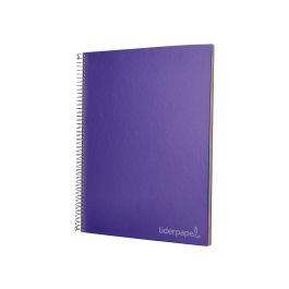 Cuaderno Espiral Liderpapel A4 Micro Jolly Tapa Forrada 140H 75 gr Cuadro 5 mm 5 Bandas 4 Taladros Color Lila