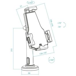 TooQ TQTDS0812 Soporte Antirrobo de Mesa/Pared para Smartphone/Tablet 7.9"-10.5" Ajustable Profesional Negro