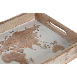 Bandeja Decoracion Colonial DKD Home Decor Marron Blanco 23 x 6 x 39 cm