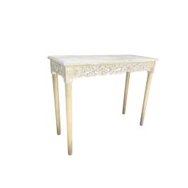 DKD Home Decor Consola Indio de Madera de Mango Natural y Blanco, Desmontable, 100.5 cm Ancho x 39 cm Fondo x 79 cm Alto