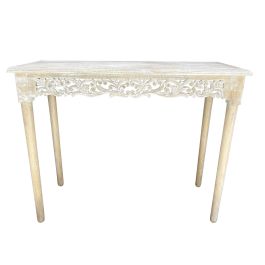 DKD Home Decor Consola Indio de Madera de Mango Natural y Blanco, Desmontable, 100.5 cm Ancho x 39 cm Fondo x 79 cm Alto Precio: 118.49999964. SKU: B19KTH5VZ3