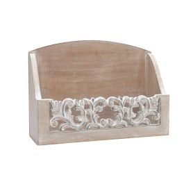 DKD Home Decor Organizador de Sobremesa Indio para Cartas de Madera de Mango Natural Blanco 8 x 18 x 25 cm (Largo x Alto x Ancho) Precio: 11.79000042. SKU: B14AER5NYT