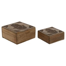 Joyero Indio DKD Home Decor Natural Natural 18 x 9 x 18 cm Set de 2 Precio: 19.59000043. SKU: B18HV5MYQ2