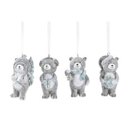 Decoracion Colgante Navidad Moderna DKD Home Decor Gris 3 x 7 x 4 cm (12 Unidades) Precio: 20.50000029. SKU: B1278YZVD4