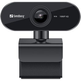 Sandberg Webcam USB Flex 1080P HD Full HD con Micrófono Integrado para Videollamadas, Imagen Nítida y Definida, Plug & Play