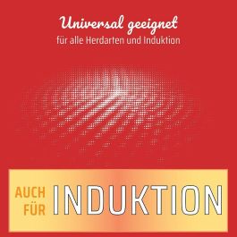 GSW 456715 Crepera de Aluminio 26 cm con Espátula, Exterior Silicona Roja, Para Todo Tipo de Fuegos Incluida Inducción