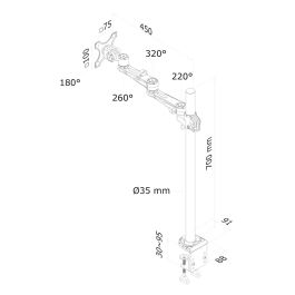 Soporte de Mesa para Pantalla Neomounts FPMA-D935POLE70 10" 30"