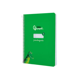 Liderpapel Cuaderno espiral A5 Pautaguía Tapa Dura 80 Hojas Papel 90gr Cuadro Pautado 3mm Verde