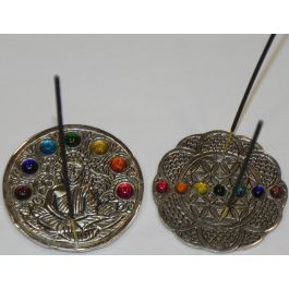 Soporte Incienso Indio DKD Home Decor Plateado Multicolor 9.5 x 0.5 x 9.5 cm (12 Unidades)
