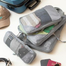 Bolsas Organizadoras de Compresión para Maletas Compakube InnovaGoods 4 Piezas