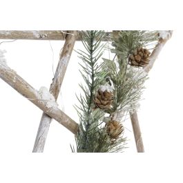DKD Home Decor Decoración Colgante Navidad Alpina de Madera con Luz LED Marrón, diseño Puerta, 50x50 cm (2 Unidades)