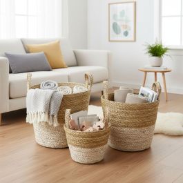 Privilege Cesta Cónica Seagrass con Asas 20 cm (24 Unidades)