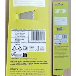 Quttin Cuchillo Pan Natura 20 cm Hoja, 33 cm Total (32 Unidades)