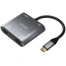 AISENS - CONVERSOR USB-C A 2xHDMI 4K SST MST/USB2.0/USB-C PD 60W, USB-C/M-2xHDMI/H-USB-A/H-USB-C/H, GRIS, 15CM Precio: 26.8899994. SKU: B1JDAPKXT9