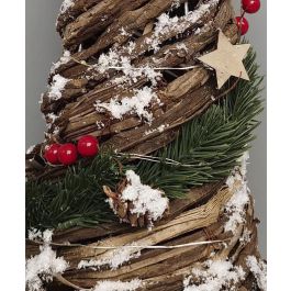 DKD Home Decor Árbol Navidad 23 x 63 x 23 cm Verde Marron Madera Led (2 Unidades)