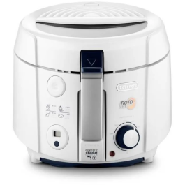 Delonghi Freidora Eléctrica RotoFry Classic F38436 Blanco 1.2 Kg Papas Fritas 1.5L Aceite Termostato Ajustable 150-190C