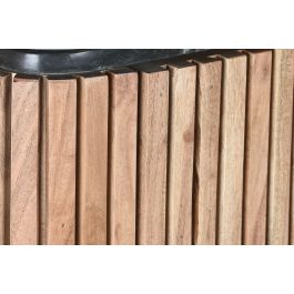 DKD Home Decor Buffet Moderno Listones Marmol Negro Natural Acacia y Marmol 170x40x80 cm