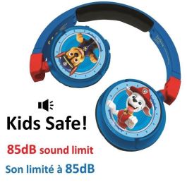 PAT 'PATROUILLE Cómodos auriculares 2 en 1 con bluetooth y cable plegables para niños con limitación de sonido - LEXIBOOK