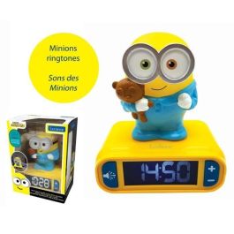 Reloj despertador MINIONS con luz nocturna 3D y efectos de sonido - LEXIBOOK