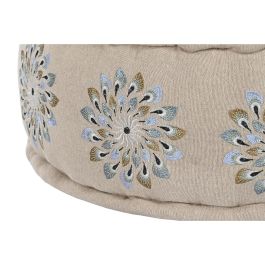 DKD Home Decor Cojín Suelo Pavo Real Azul Beige 60 x 60 x 27 cm