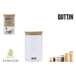 Quttin Tarro de Borosilicato con Tapa de Bambú 9.5 x 16 cm 850 ml (12 Unidades) Precio: 31.58999998. SKU: S2208978