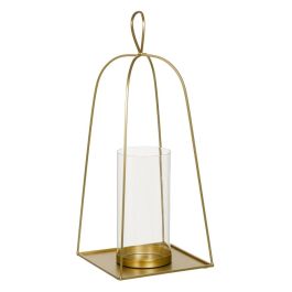 Portavelas Cristal Dorado Metal 23 x 23 x 56 cm Precio: 45.37500067759999. SKU: S8801313