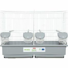 Zolux ZOL3336021042338 Jaula de Cría Primo Cati para Canarios Mandarines, 57 x 34,5 x 41 cm, Blanco y Gris